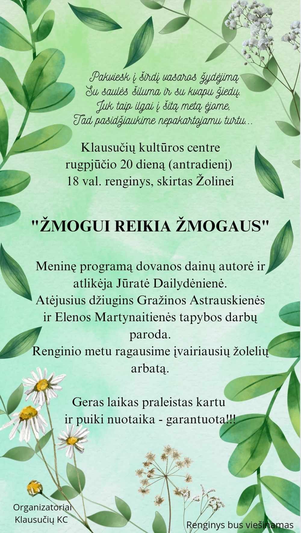 Zmogui reikia zmogaus